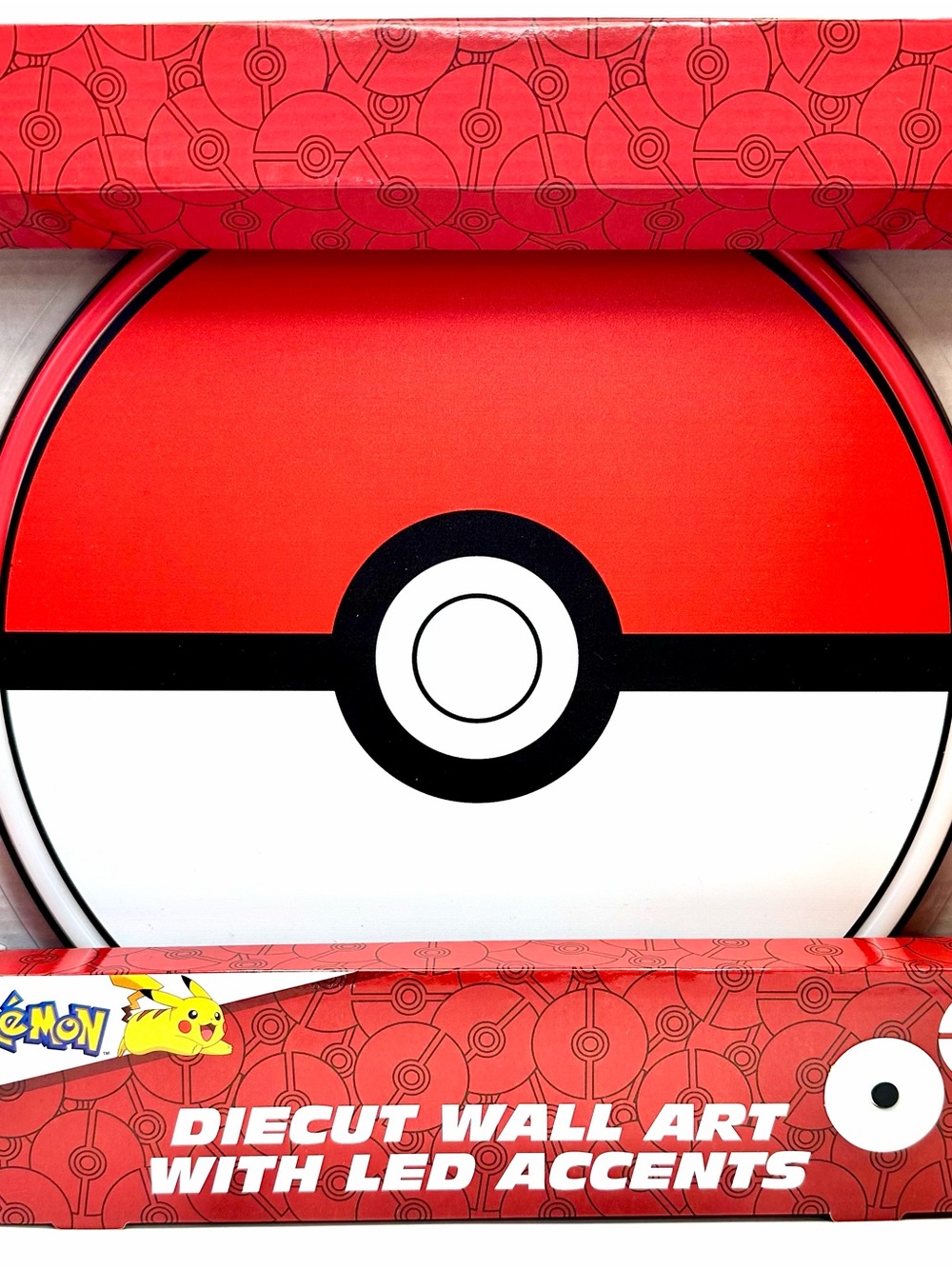 New Pokémon Red & White Poké Ball Diecut Wall Art with LED Accents
